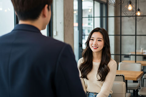 소개팅하는 모습